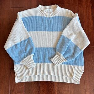 Altar'd State Ivory and Sky Blue sweater